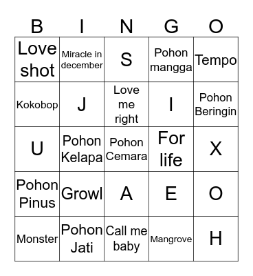Hangy❣ Bingo Card