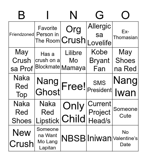 SARAP MAGMAHAL SIS Bingo Card