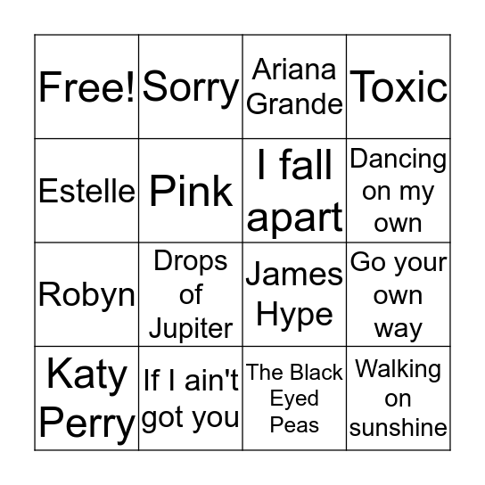 Bingo Round 1  Bingo Card