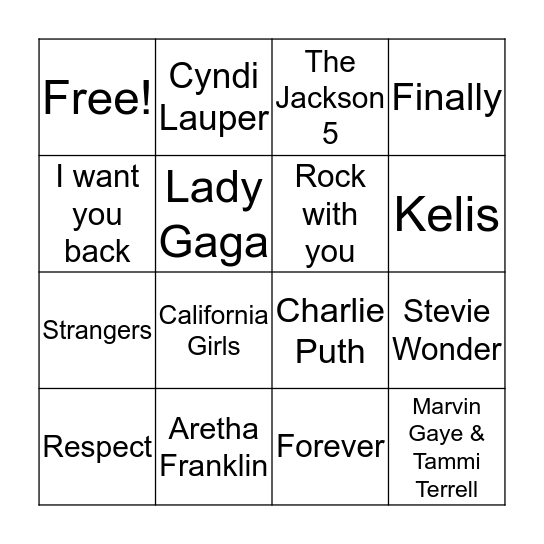 Bingo Round 2 Bingo Card