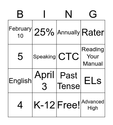 Bingo Card