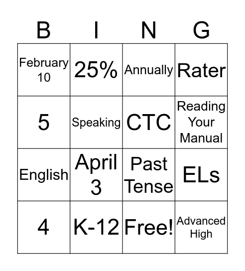 Bingo Card