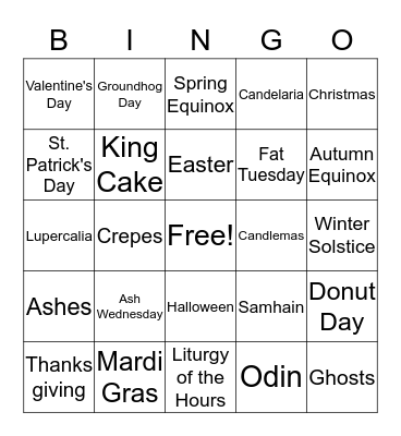 Religious Roots! Bingo Card