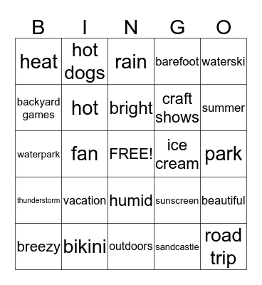 SUMMER BINGO Card