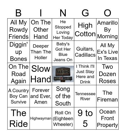 80's Country Vol. 1 Bingo Card