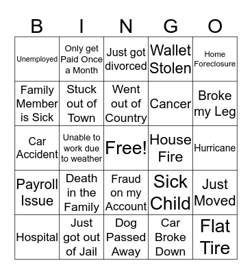 AER BINGO Card