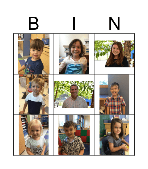 Preschool Bingo Card