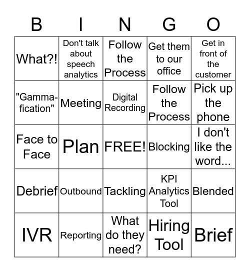 Jim Bass Bingo Card