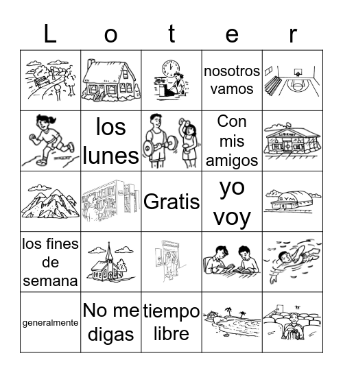 Spanish 1 Cap. 4A ¿Adónde vas? Bingo Card