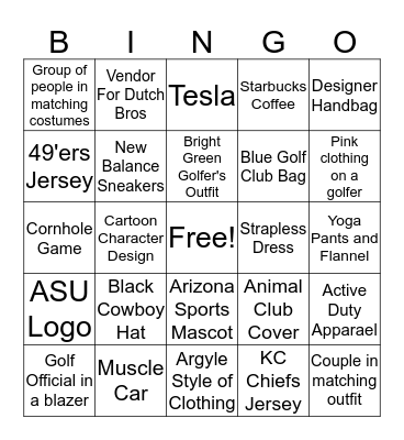 2020 Waste Management Open Bingo Card