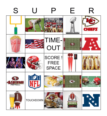 SUPER BOWL 2020 Bingo Card