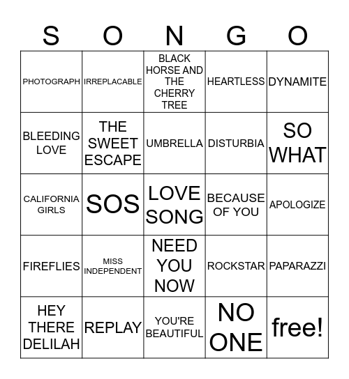 2006-2010 Bingo Card