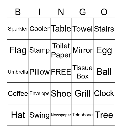 5th Annual Scavenger Hunt Bingo Card