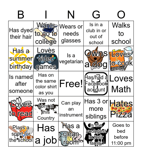 Find Someone (Other Than Yourself) Who... Bingo Card