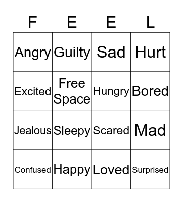 FEELINGS BINGO Card