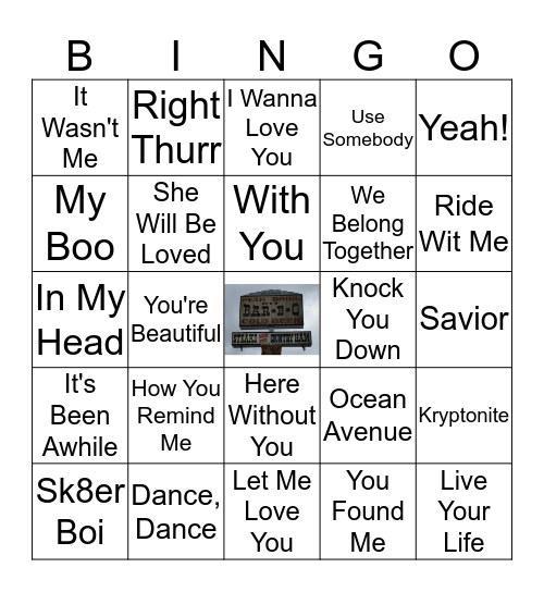 The 2000's Vol. 2 Bingo Card