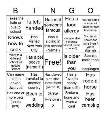 Find Someone in Our Advisory Who... Bingo Card