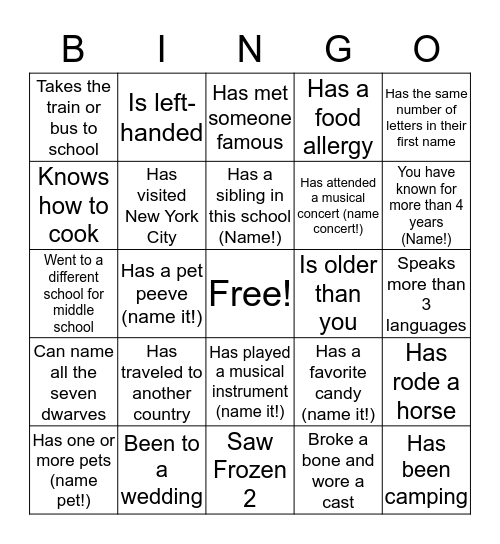 Find Someone in Our Advisory Who... Bingo Card