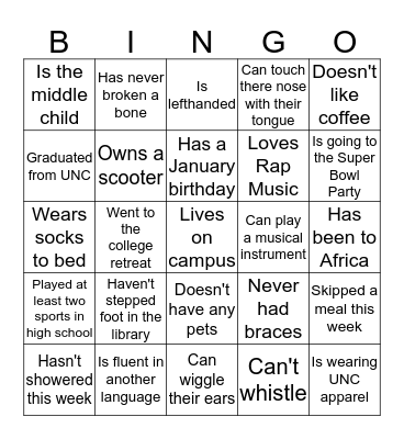 AIA Bingo Card