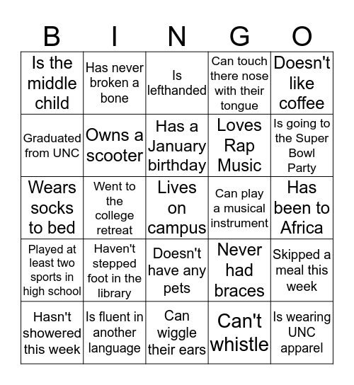 AIA Bingo Card