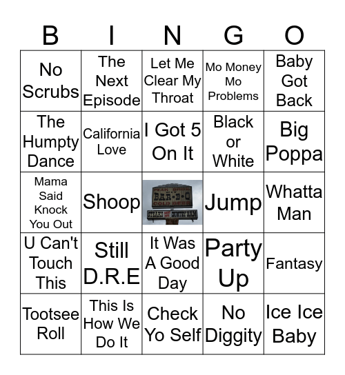 90's Hip Hop Vol. 1 Bingo Card