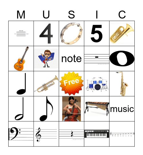 MUSIC IS FUN! Bingo Card