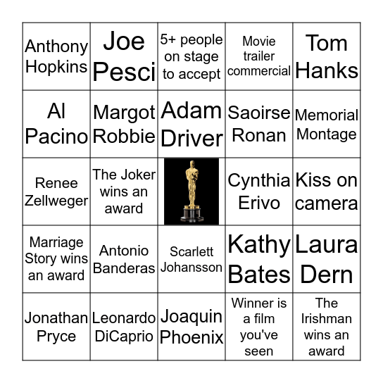 OSCAR NIGHT BINGO Card