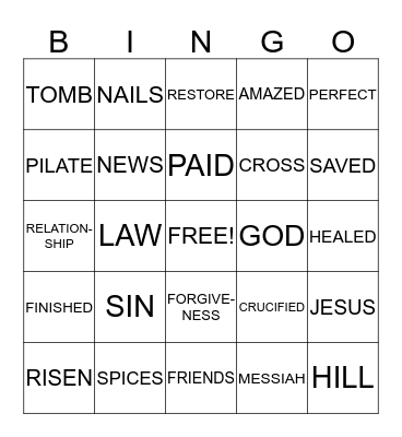 GOD RESTORES RELATIONSHIP Bingo Card