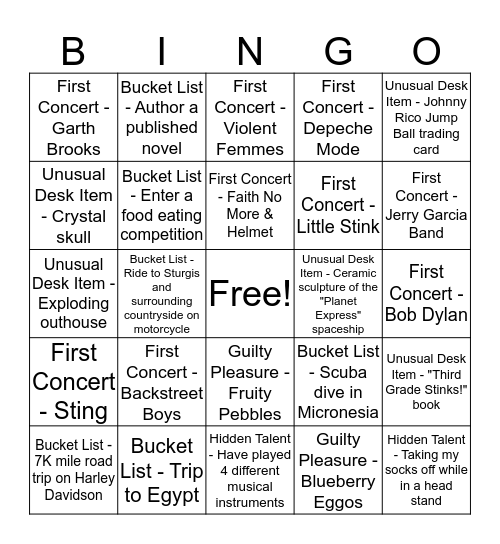 Dev Team Bingo! Bingo Card