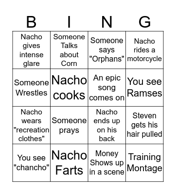 NACHO Bingo Card