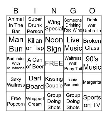 LAURA'S BIRTHDAY PUB CRAWL BINGO Card