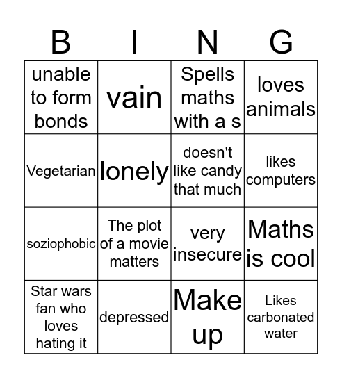 Singo Bingo Card