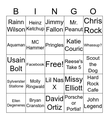 Super Bowl Bingo! Bingo Card