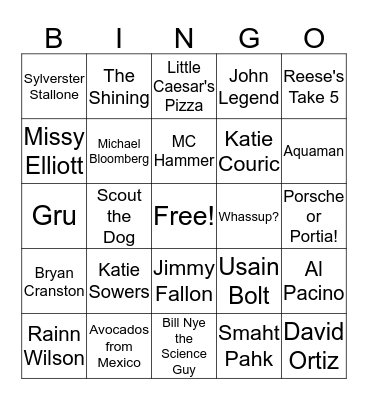 Super Bowl Bingo! Bingo Card