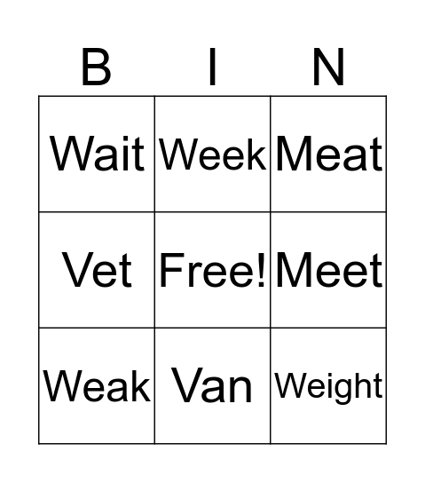 P1/1 Bingo for Friday :) Bingo Card