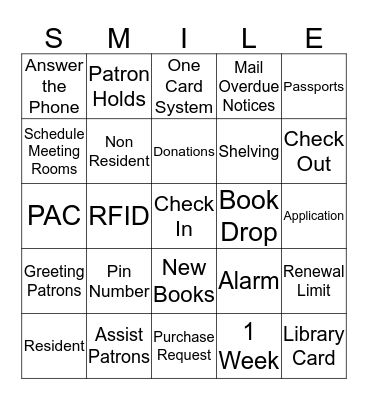 Circulation Bingo Card