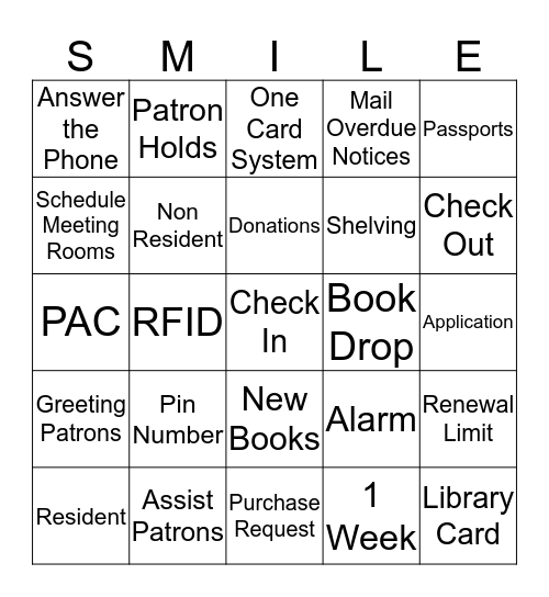 Circulation Bingo Card