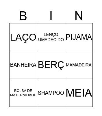 BINGO DA AYLA Bingo Card