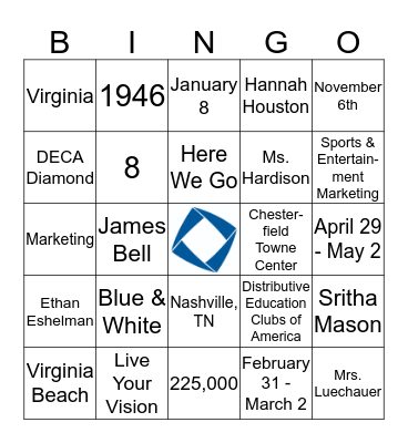 DECA BINGO Card
