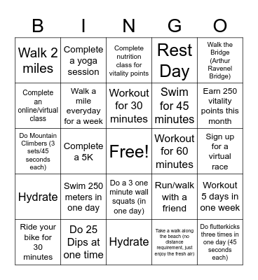 Office Health Bingo (Sept) Bingo Card