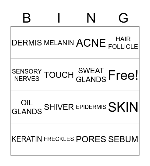 Touch Bingo Card