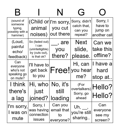 KOM Bingo Card