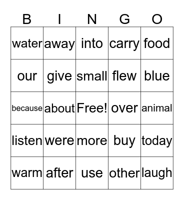 Unit 4 Week 4 Bingo Card