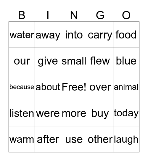 Unit 4 Week 4 Bingo Card