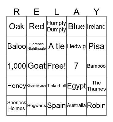 r4l2020 Bingo Card