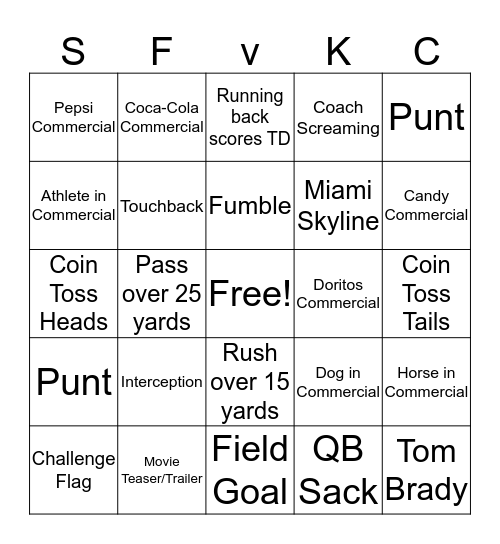 Game the Cowboys Aren't Playing In Bingo Card