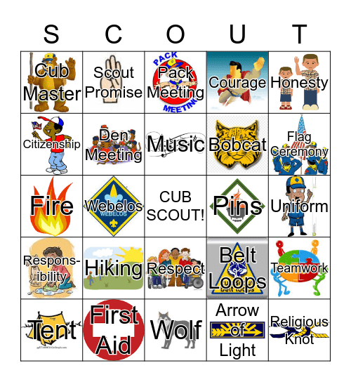 Cub  Scout Bingo Card