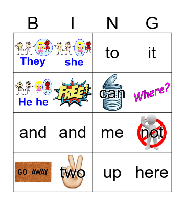 Sight Words Bingo Card