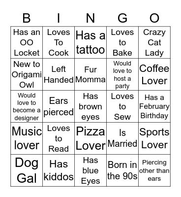 B-I-N-G-O Bingo Card