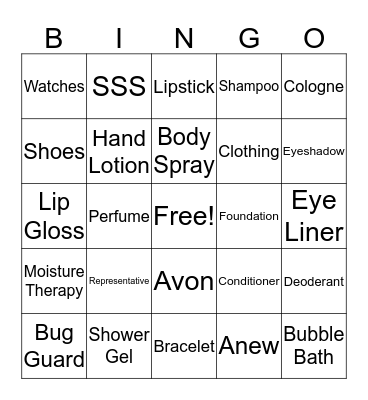 AVON Bingo Card